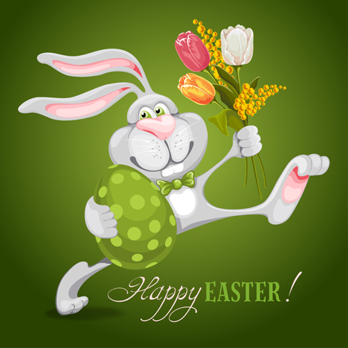 vector graphic happy easter bunny background vector background 