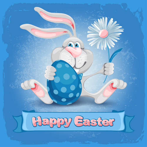 vector graphic happy easter bunny 
