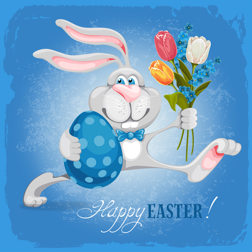 vector graphic happy easter bunny background vector background 