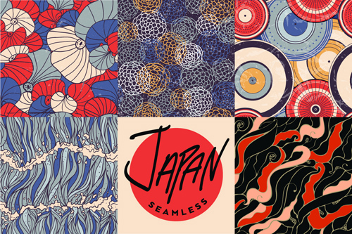 Japan style vector seamless pattern