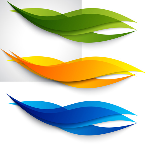 Leaf shape wavy background vector material 01