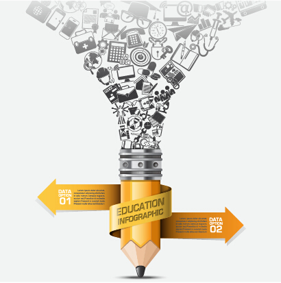Learning with education infographic elements vector 12