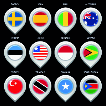 Vector Map marker elements 04