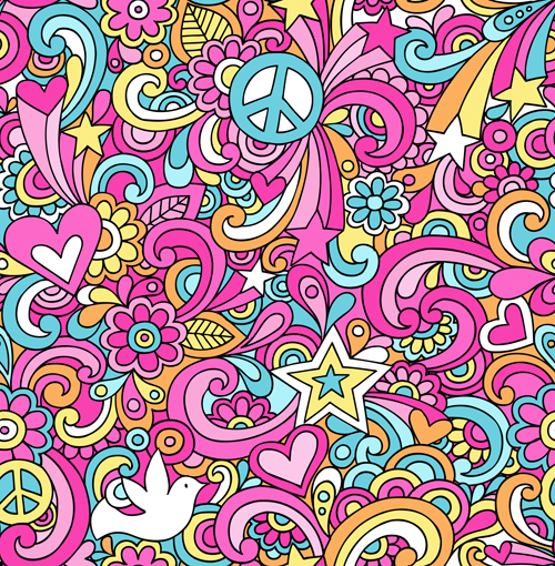 Mix elements seamless pattern vector