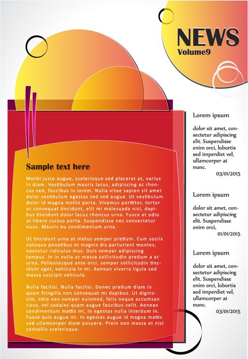 News page website template vector material 09
