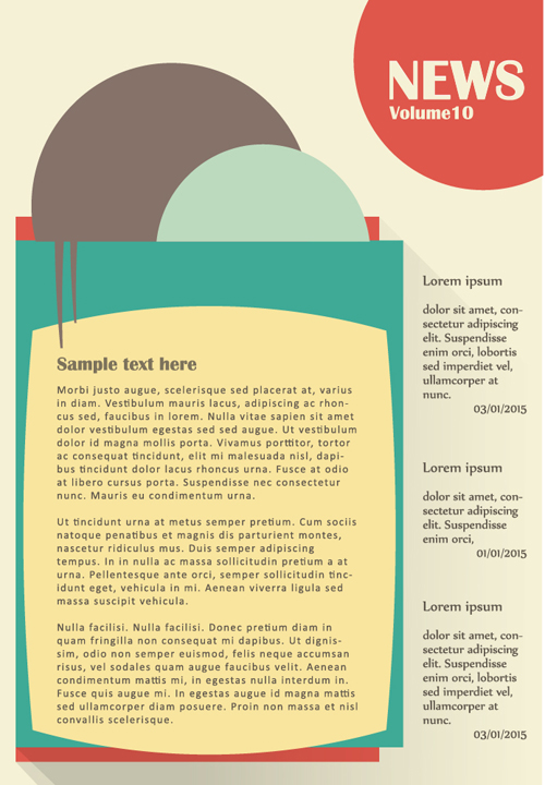 News page website template vector material 10