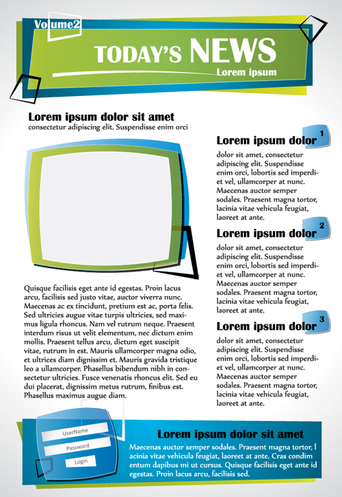 News page website template vector material 11