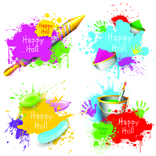 Happy holi Paints backgrounds 02
