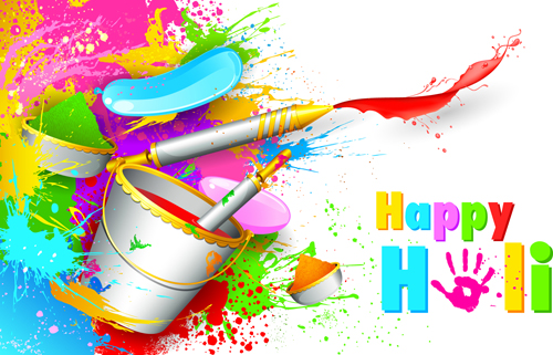 Happy holi Paints backgrounds 03