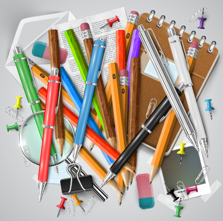 pencil learning tools background vector background 