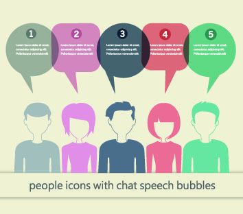 People icons and speech bubbles vector 02