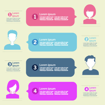 People icons and speech bubbles vector 04