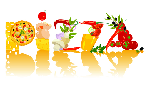 Creative Pizza design elements vector set 02