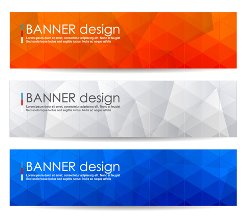 Polygonal modern banner vector set 02