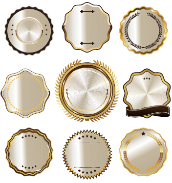 Quality label with badge vintage style vector 07
