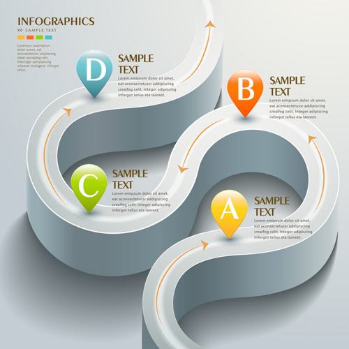 Set of 3d effect Infographics elements vector 03 Set of 3d effect Infographics elements vector 03
