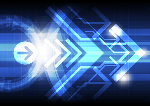 Shiny arrows technology background vector 02