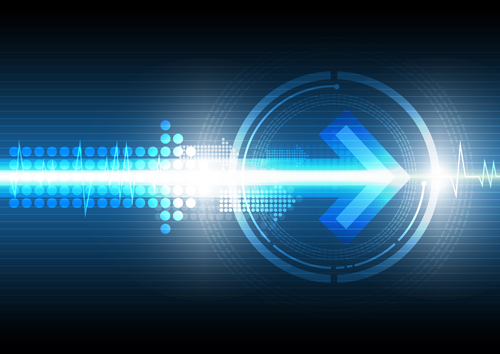 Shiny arrows technology background vector 03