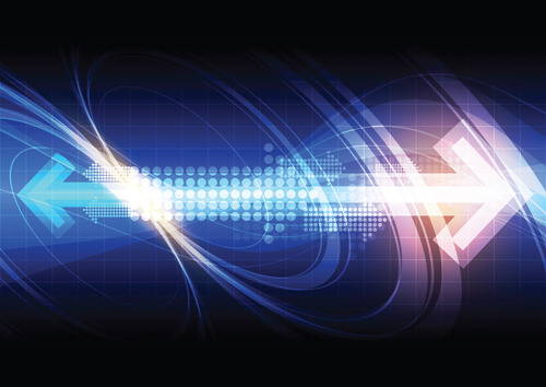 Shiny arrows technology background vector 04