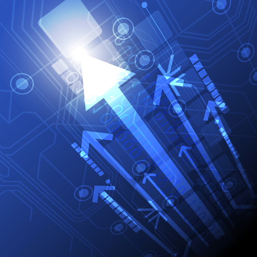Shiny arrows technology background vector 05