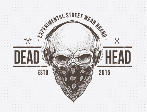 Skull t shirt prints vector material 05 Skull t shirt prints vector material 05
