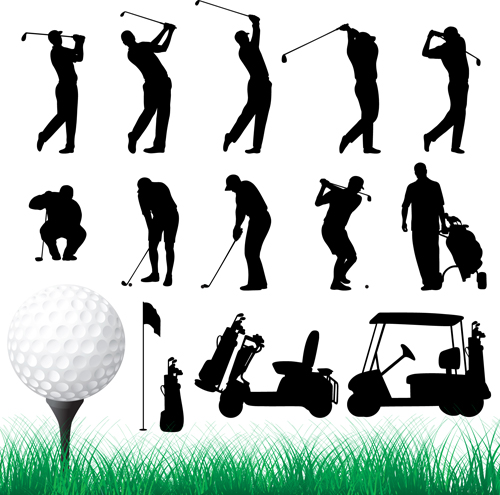 Different of Sport silhouette vector graphic set 01