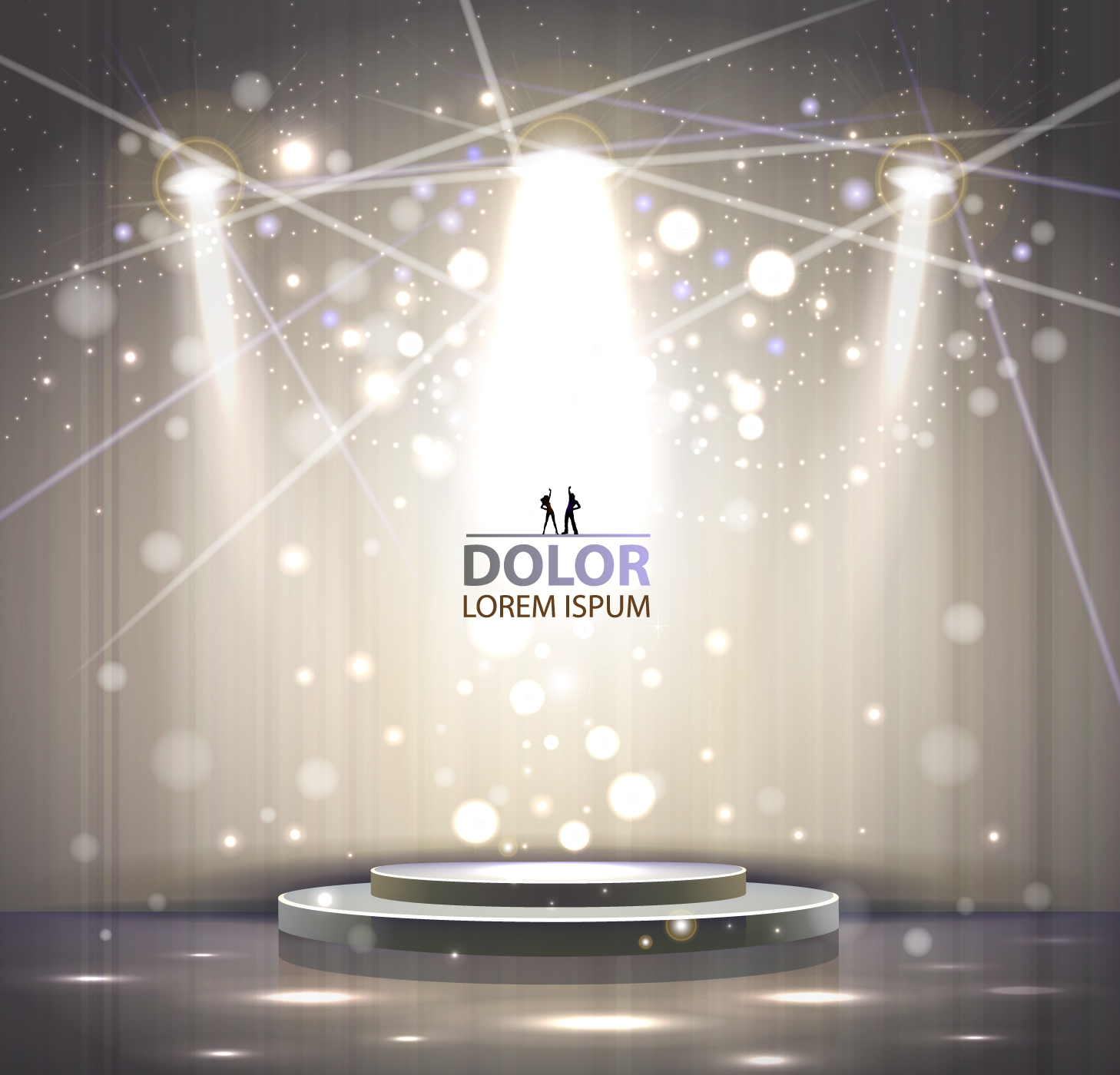 Shiny Stage spotlights design elements vector 04