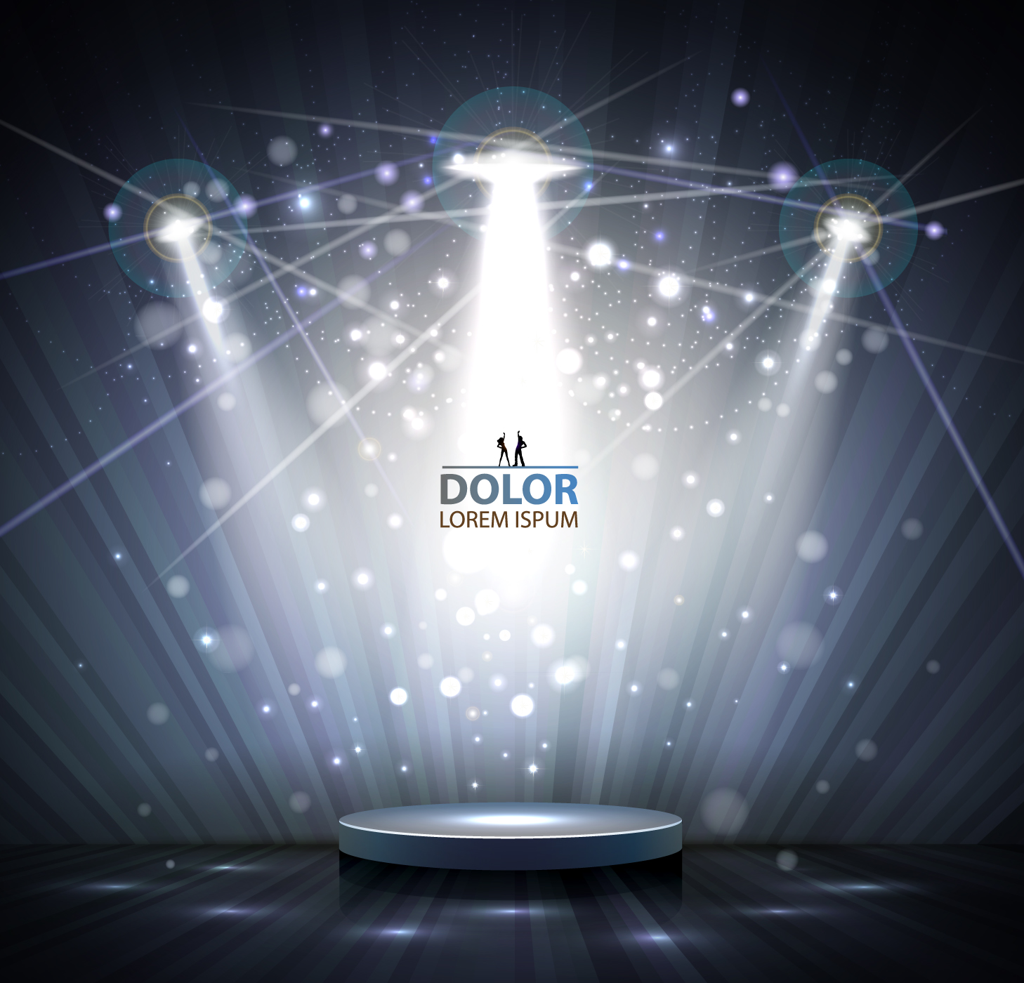 Shiny Stage spotlights design elements vector 05