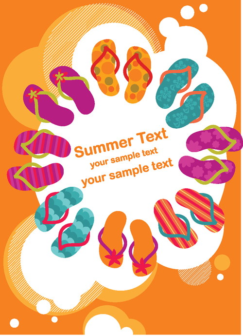 Set of Summer holidays elements vector background 03