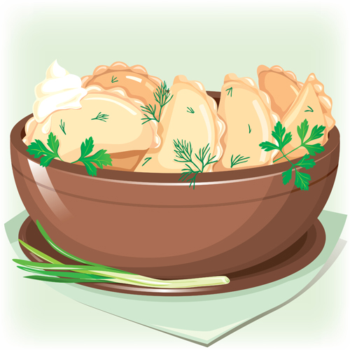Tasty dumplings Design Elements 