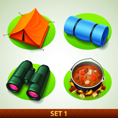 Different Tourism Icons vector 02