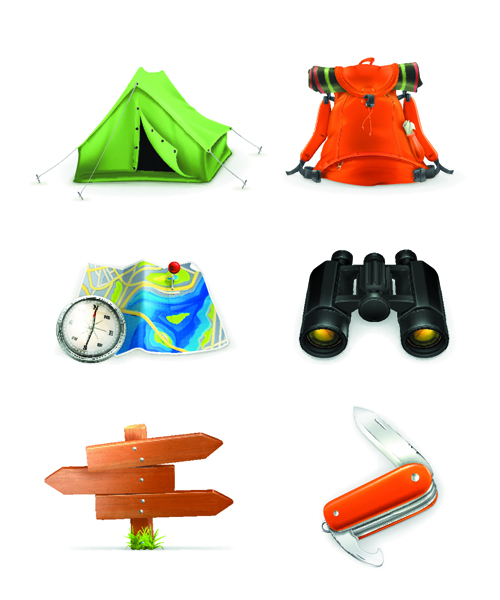Different Tourism Icons vector 04
