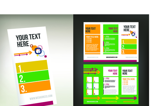 Set of Tri fold business brochure cover vector 06