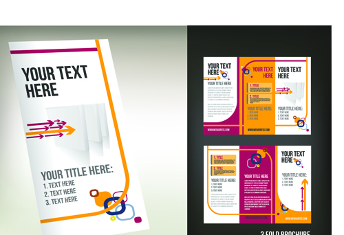 Set of Tri fold business brochure cover vector 07
