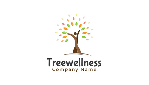 Wellness with tree logo vector