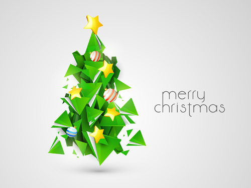 Creative Xmas tree background vector graphics 03