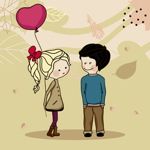 Couples design elements vector set 04
