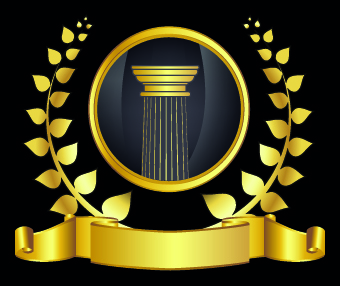 Golden laurel wreath design vector 04