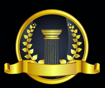 Golden laurel wreath design vector 05