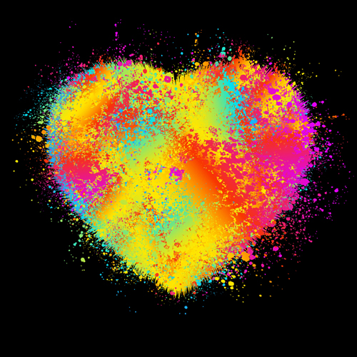 Elements of Romantic Heart vector 04