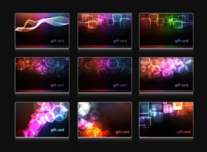 Wavy light business cards vector set 02 Wavy light business cards vector set 02