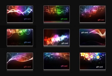 Wavy light business cards vector set 01 Wavy light business cards vector set 01