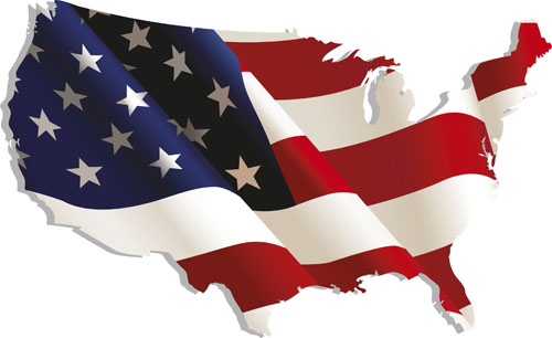 Set of America flag vector 02