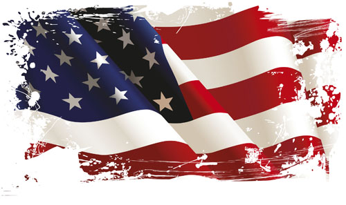 Set of America flag vector 03