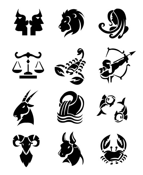 Different Signs of the zodiac design vector 01