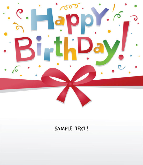 Happy Birthday design elements free vector 03