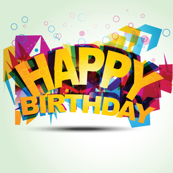 Happy Birthday design elements free vector 07