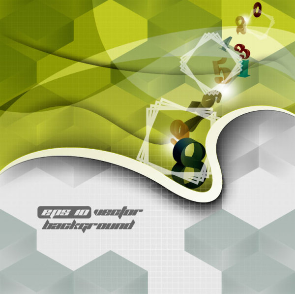 Abstract Cube Waves background vector 05