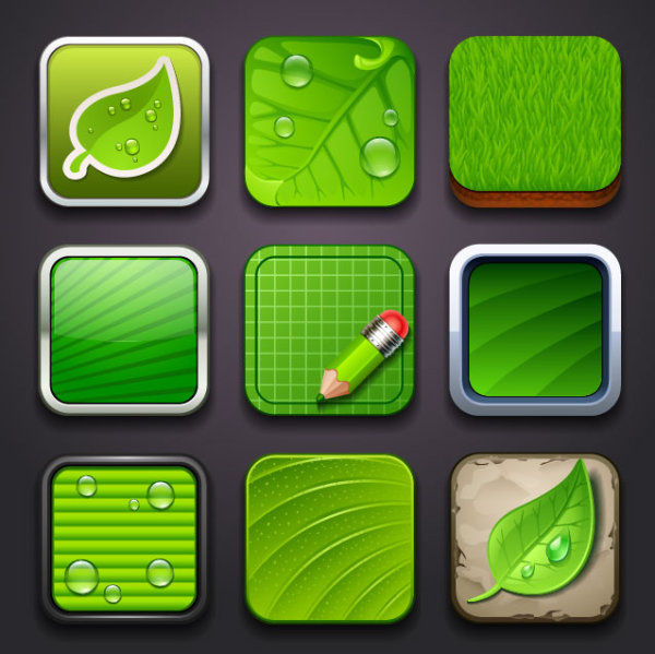 Eco elements icon vector 02