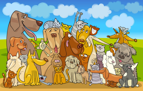 Elements of Vivid cartoon Animal vector 02